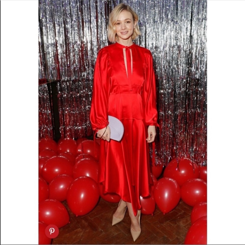 Self Portrait | 2019 Red Handkerchief Midi Dress 4